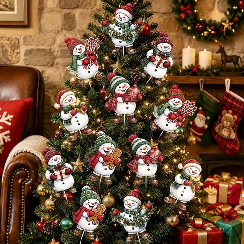 Snowman yard decor stakes - 12,