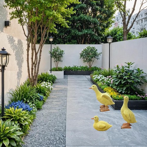 Garden duck statues resin - 3x,