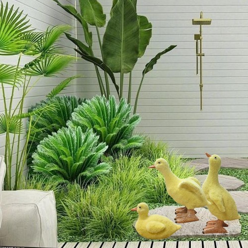 3pcs garden duck statues resin - garden,
