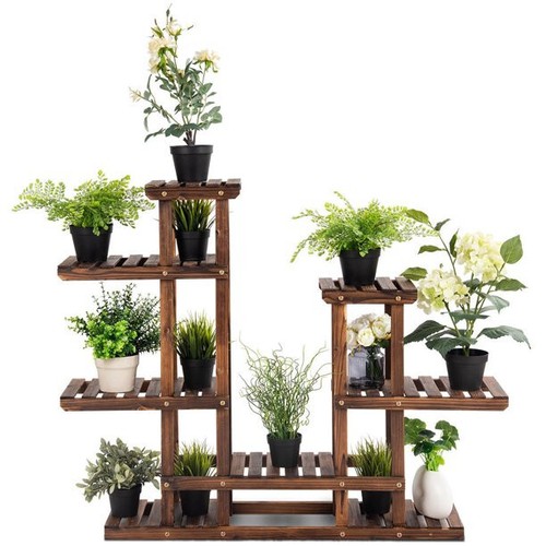 Tier wooden plant stand - wooden,