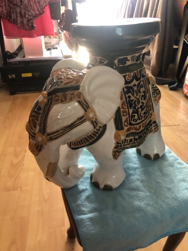 Vintage ceramic elephant plant - ceramic,